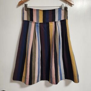 To La Roo Multicolor Pleated Fit And Flare Midi‎ Skirt Size EU 18 US Waist 28